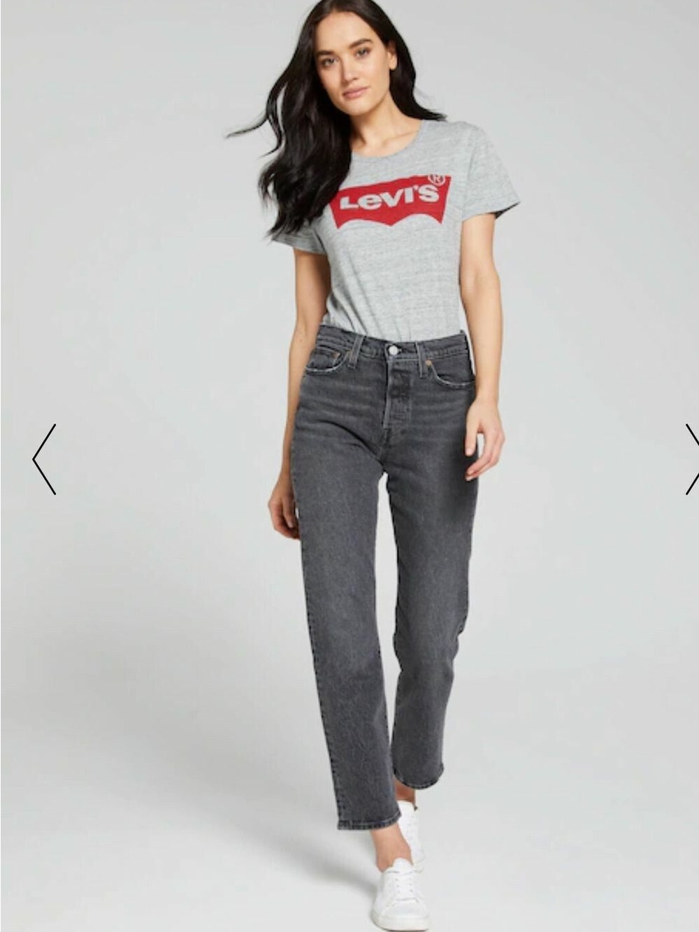 Levi's High Rise Straight Jeans in Charcoal Premium button fly wedgie Icon